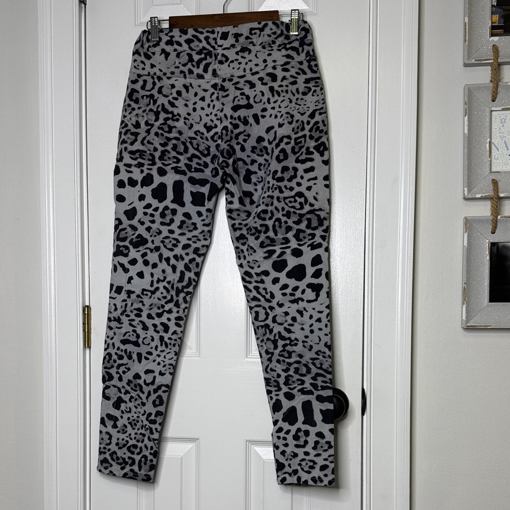 🐆 Made in Italy Leopard Print Jogger Pants Gray Black Women’s Casual Lounge - Picture 5 of 6